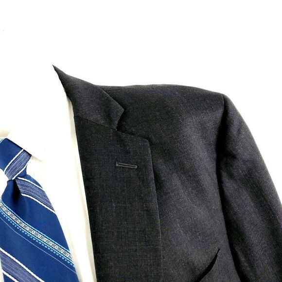 Brooks Brothers 1818 Regent Wool 2 Button Suit Jacket 42R Gray Estrato By Trabal - Picture 2 of 12